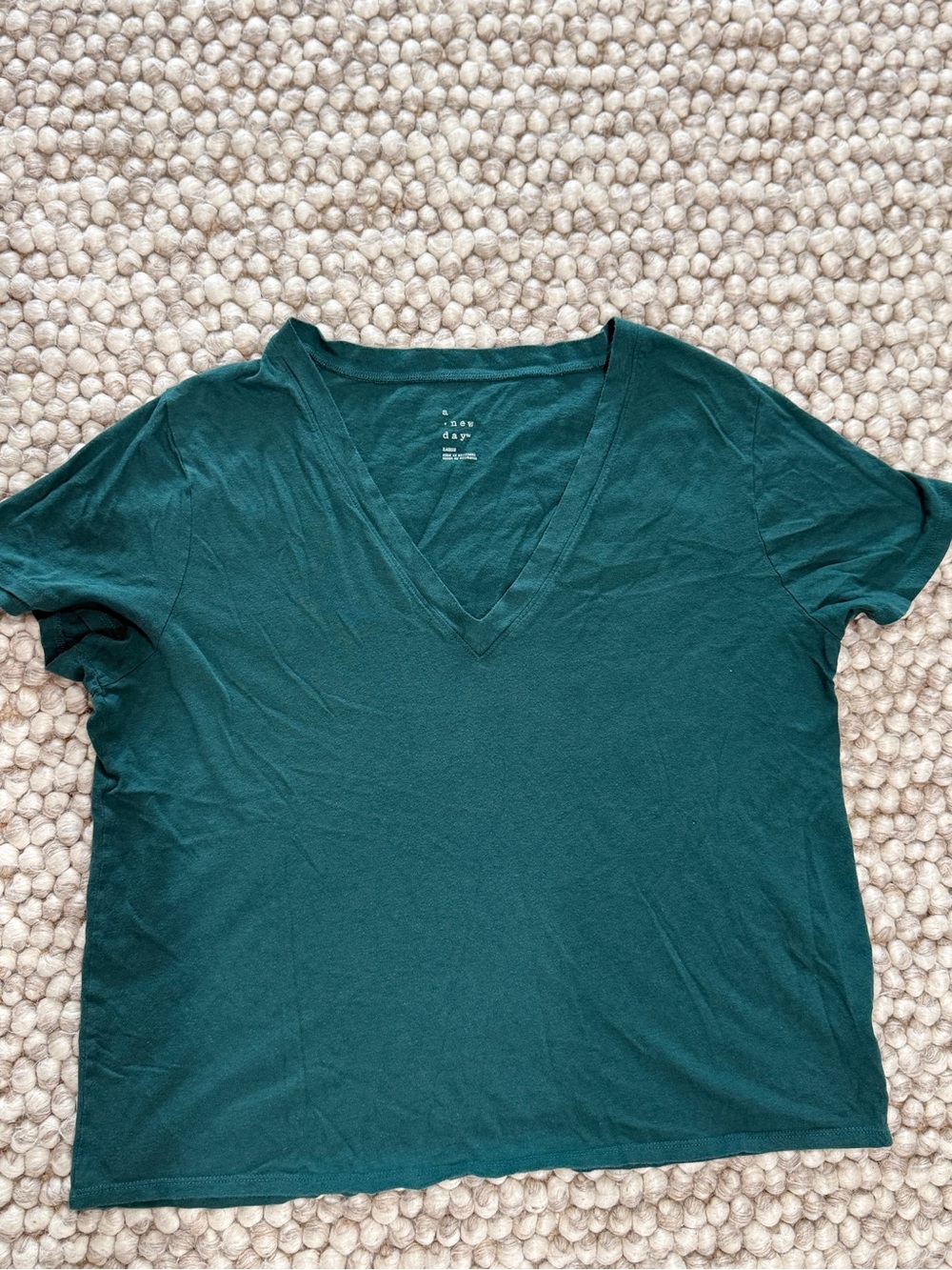 a New Day V-Neck Tee - Dark Green
